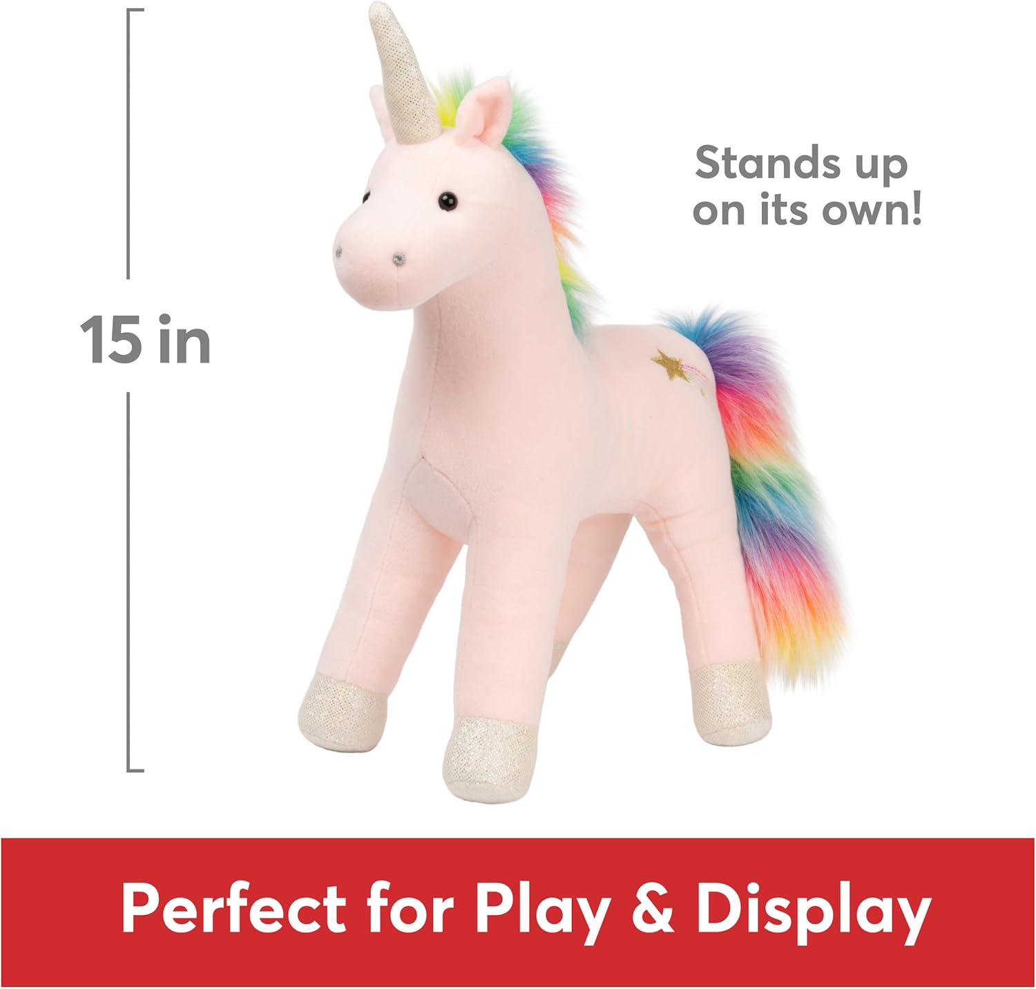 GUND Starflower Rainbow Unicorn Stuffed Animal, Plush Unicorn for Ages 1 and Up, Pink, 15”
