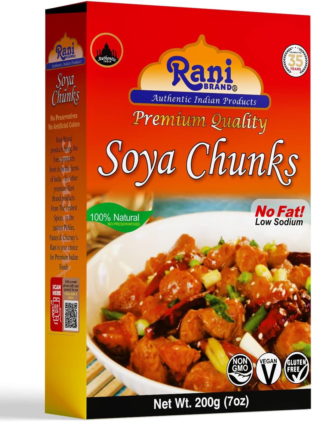 Rani Soya Chunks Nuggets (High Protien) 7oz (200g) ~ All Natural, Salt-Free | Vegan | No Colors | Gluten Friendly | NON-GMO | Kosher | Indian Origin | Meat Alternate Substitute