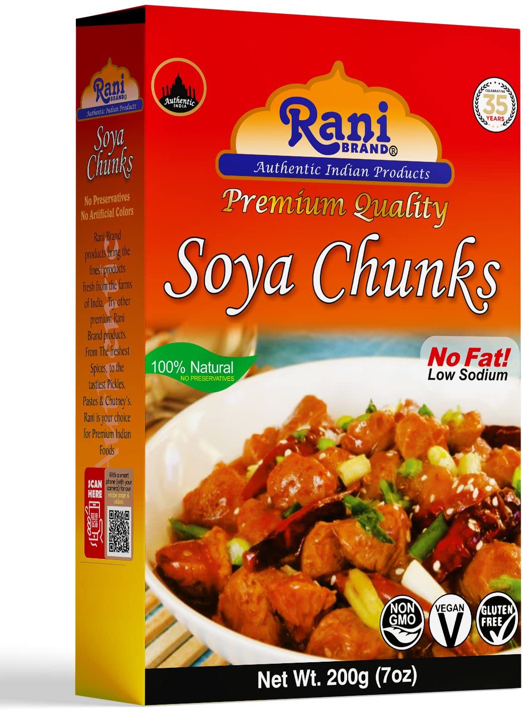 Rani Soya Chunks Nuggets (High Protien) 7oz (200g) ~ All Natural, Salt-Free | Vegan | No Colors | Gluten Friendly | NON-GMO | Kosher | Indian Origin | Meat Alternate Substitute