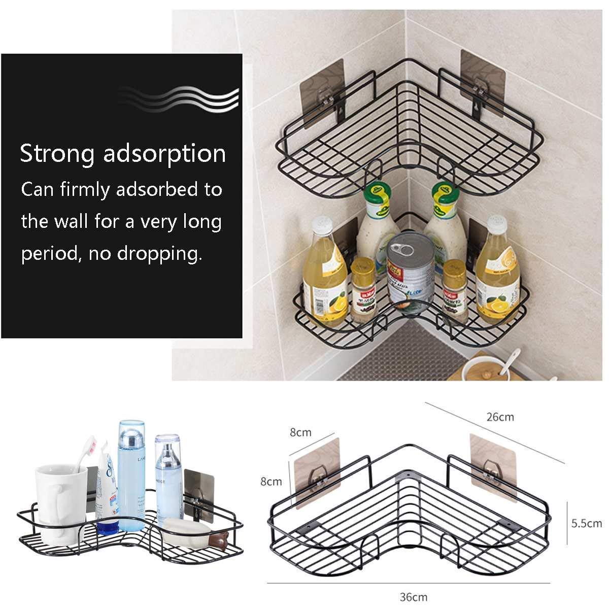 Gopendra Metal Bathroom Corner Shower Caddy Rack Shelf for Bathroom (Bathroom Corner)
