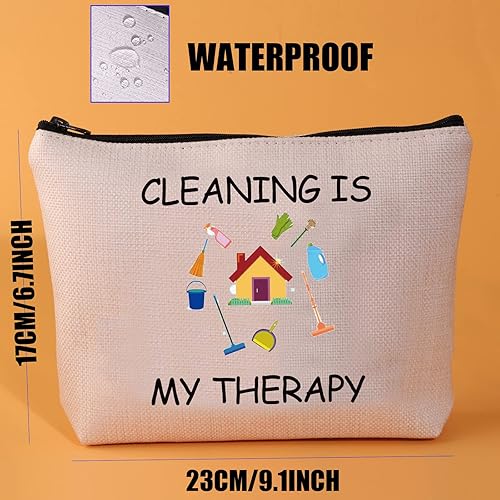 Miniatura 4 de JYTAPP Neat Freak Gift Cleaning Is My Therapy Funny Housekeeping Bolsa de maquillaje Limpieza Limpieza Señora Regalo Susurrador de polvo Regalo