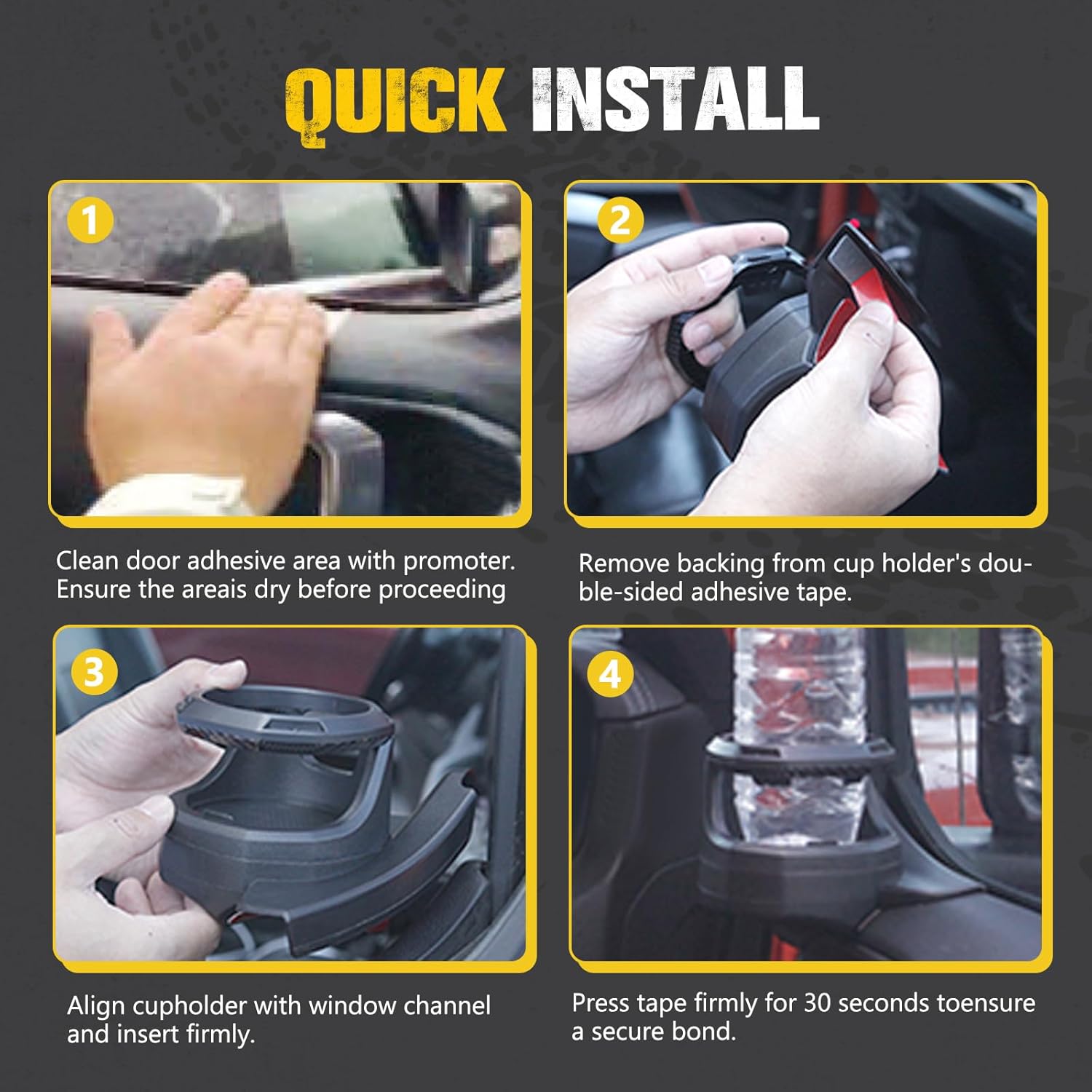 BUNKER INDUST Window Cup Holder Compatible with 20192020 2021 2022 2023 2024 Dodge Ram 1500 2500 3500, 1 Pair Car Door Cup Drink Holder, Driver and Passenger Side