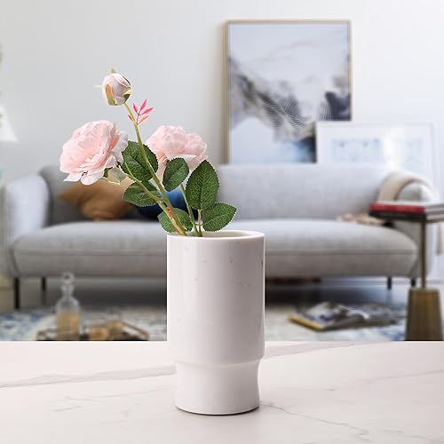 Miniatura 5 de WORHE Florero de mármol natural de primera calidad para cocina, oficina, sala de estar, centros de mesa, jarrones decorativos modernos para