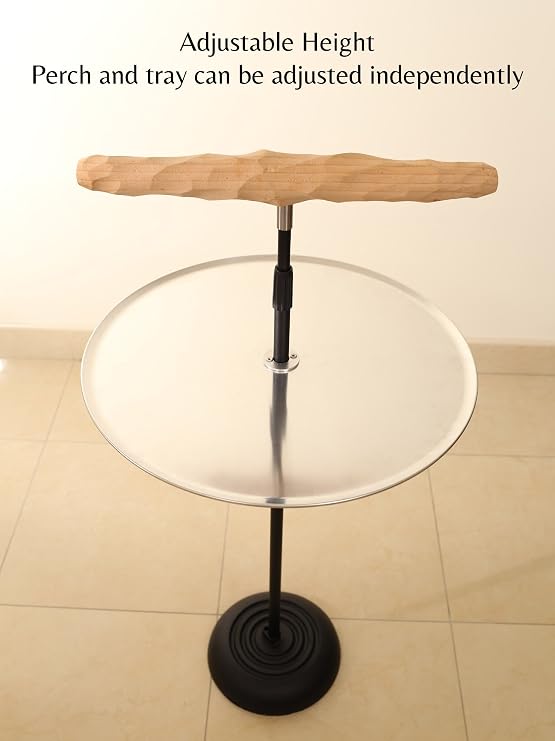 Parrot Training Perch Stand with Potty Tray (T Perch, XL)