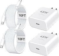 Vista 12 de Cargador para teléfono 17 16 Pro Max de carga rápida, bloque de carga USB C súper rápido de 45 W con cable de carga de 6.6 pies para 17 16 Pro