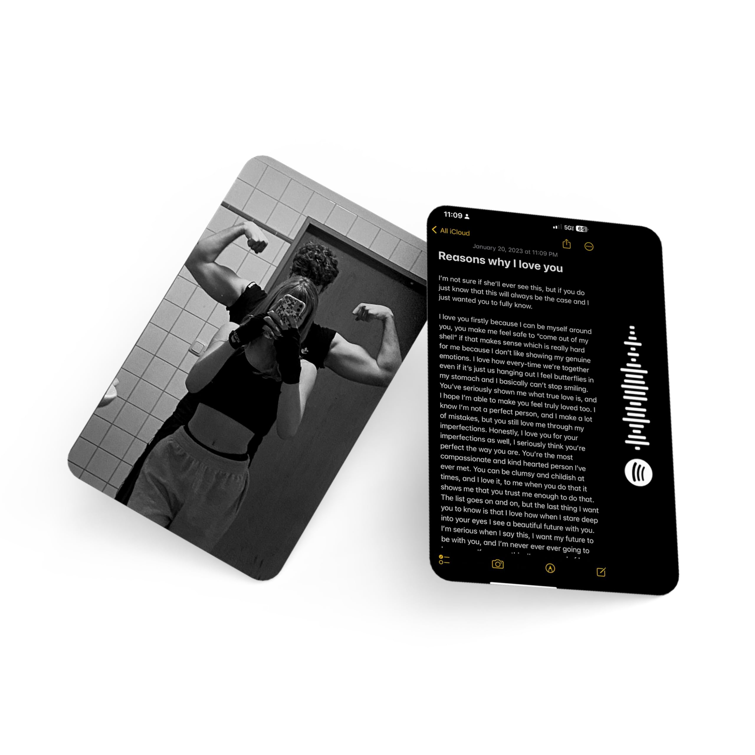 Fairus Wallet Card - Customized Message with Spotify code for Valentine Day gift for her him-image-2