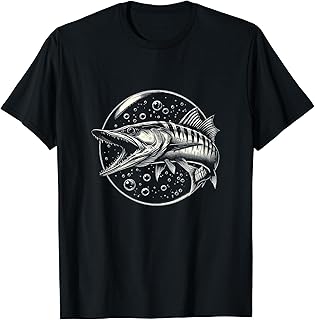 Vintage Barracuda Fish Graphic Art Design For Men And Women T-Shirt