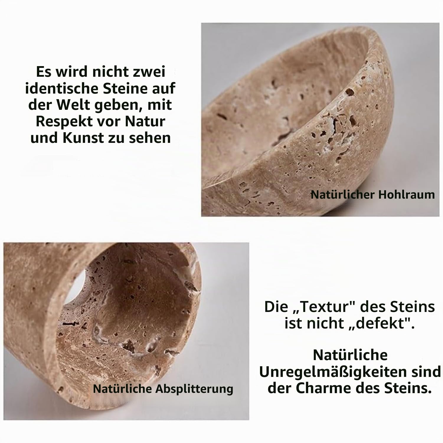 Wandleuchte aus Naturstein Travertin Gelb – Moderne LED Badezimmerleuchte mit Drehbarem Schirm, Vanity Light über Spiegel, für Flur Make-up Bereich, Naturholz, Ø32cm, Warmlicht