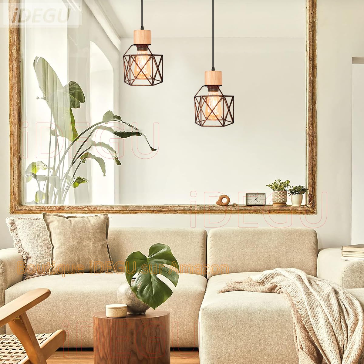 Lampada A Sospensione Industriale E27 In Metallo Oro Rosa - Paralume Tondo 25 Cm, Plafoniera Retrò A Gabbia, Cavo Regolabile 100 Cm, Senza Lampadina