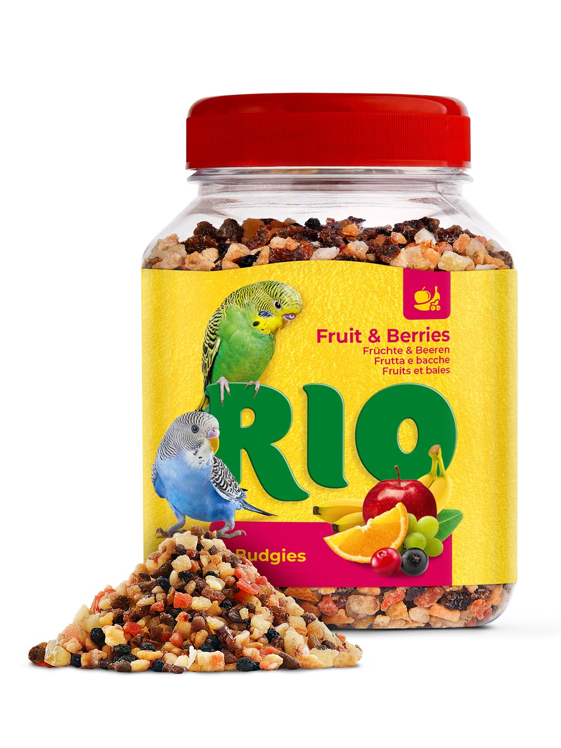 RIO Berry Mix | Doppelpack | 2 x 190 g | Leckerli für Großsittiche und Papageien | Aus getrockneten Beeren