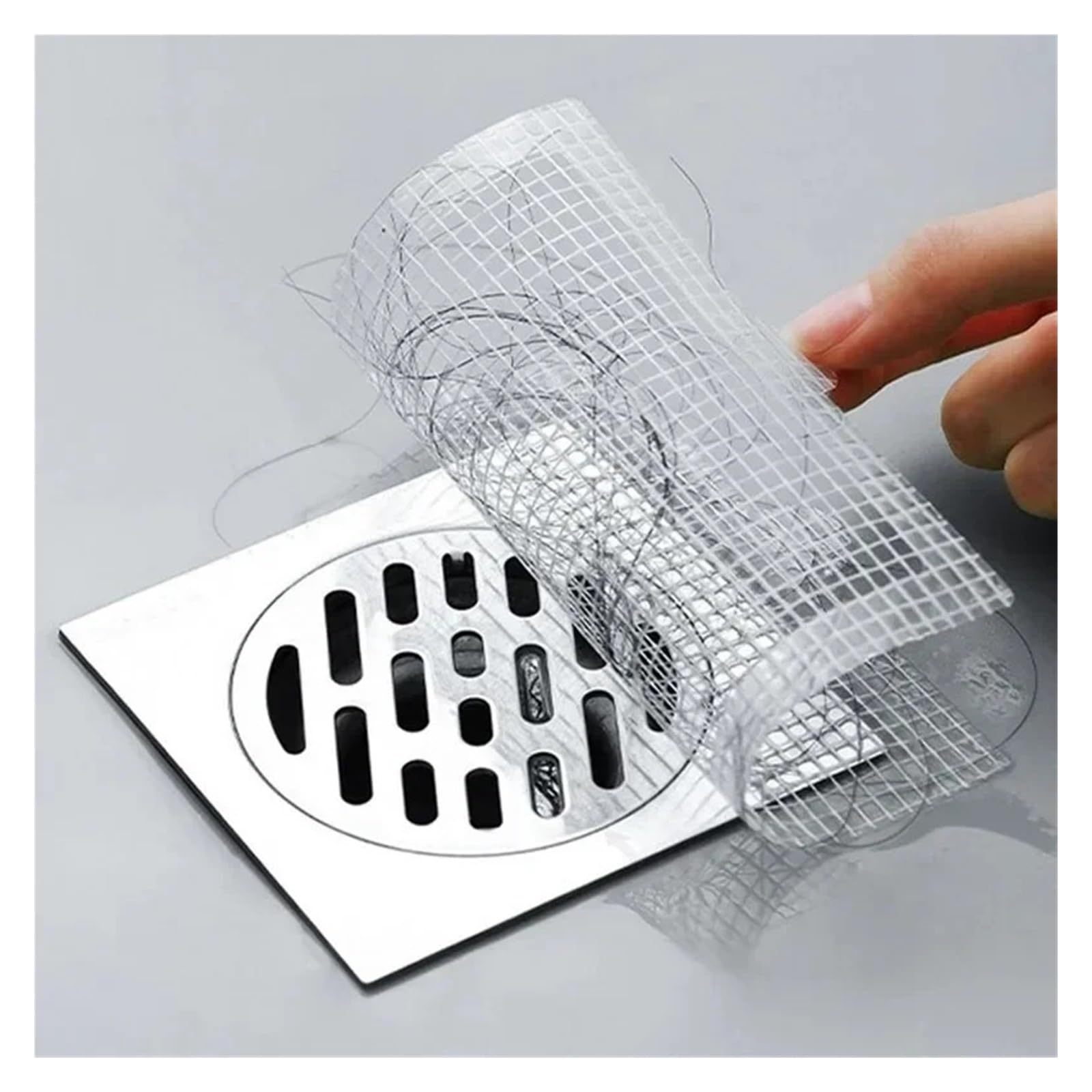 5/100 Piezas De Malla Desechable For Atrapar Cabello, Filtro Antibloqueo, Adhesivo For Desagüe De Suelo, Cubierta De Ducha, Colador For Fregadero De Cocina Y Baño(A-(9CM),100pcs)