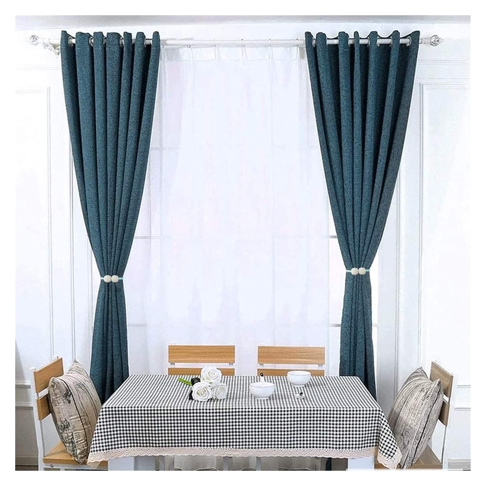 Anneau de rideau Embrasses de rideau magnétiques Embrasses de drapé pratiques (paquet de 2) - Support de retenue de corde décorative en perles pour petits accessoires de rideaux (Couleur : Rose) (Aq