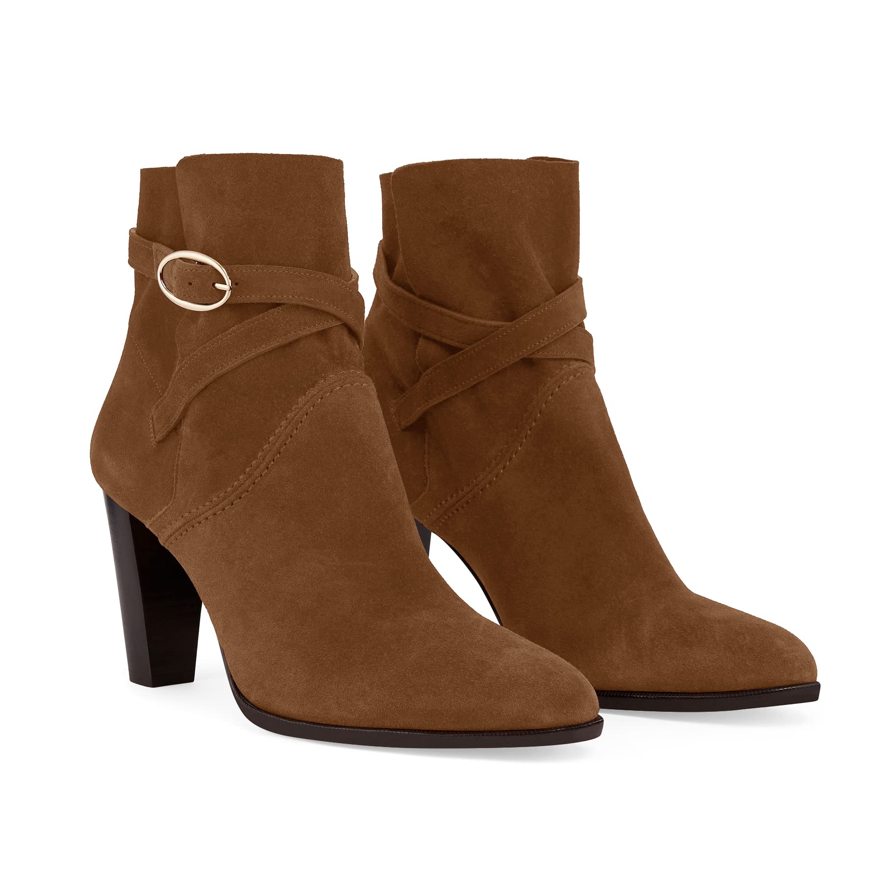 Photo 1 of Rilista Womens Pointed Toe Ankle Booties Dark Brown, Size 7.5