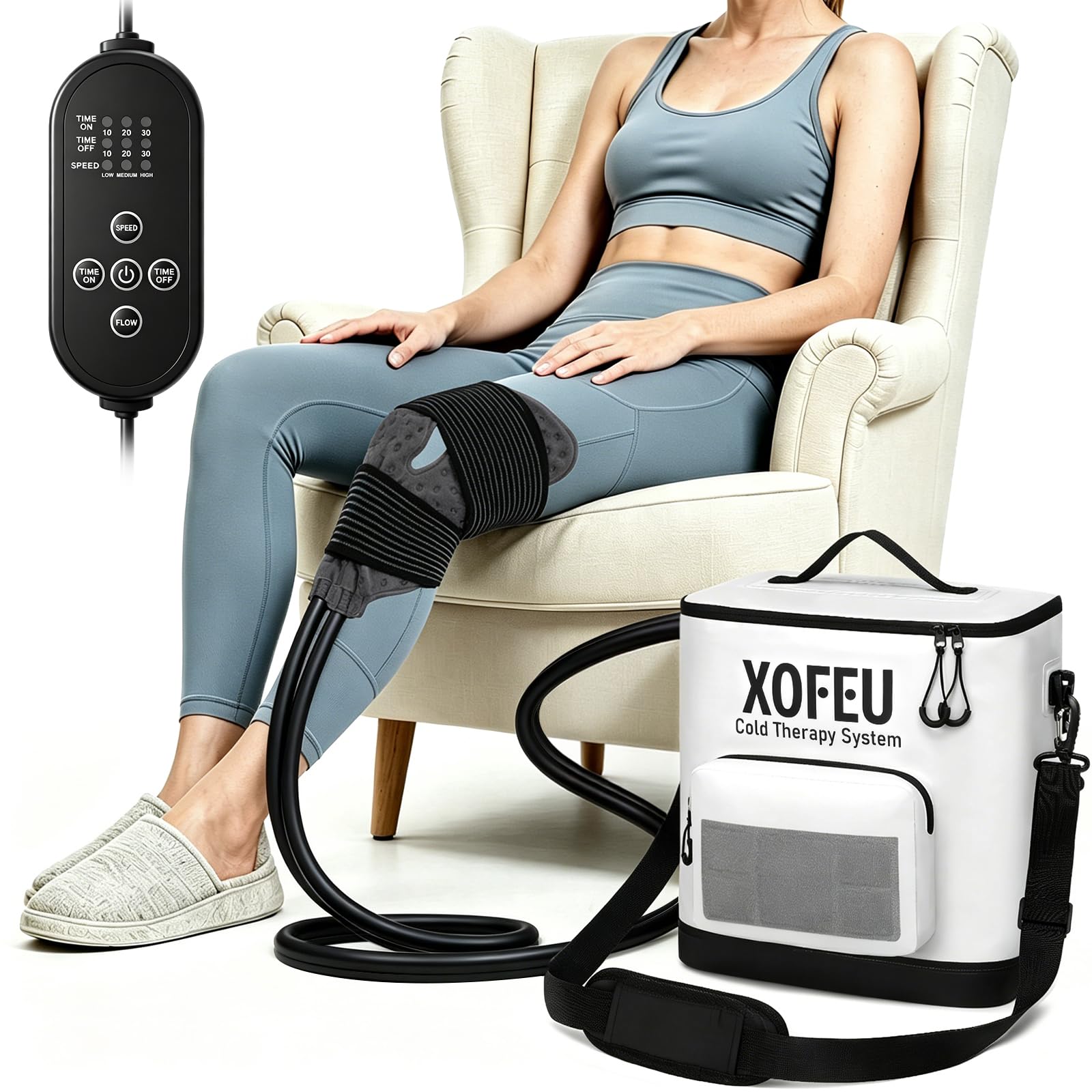 Photo 1 of Ice Machine for Knee After Surgery, Program Timer Cold Therapy for Knee Replacement, FSA Eligible HSA, 19Qt Cryotherapy System for ACL, TKR & Sports Training Recovery, Pain Relief, Reduce Swelling