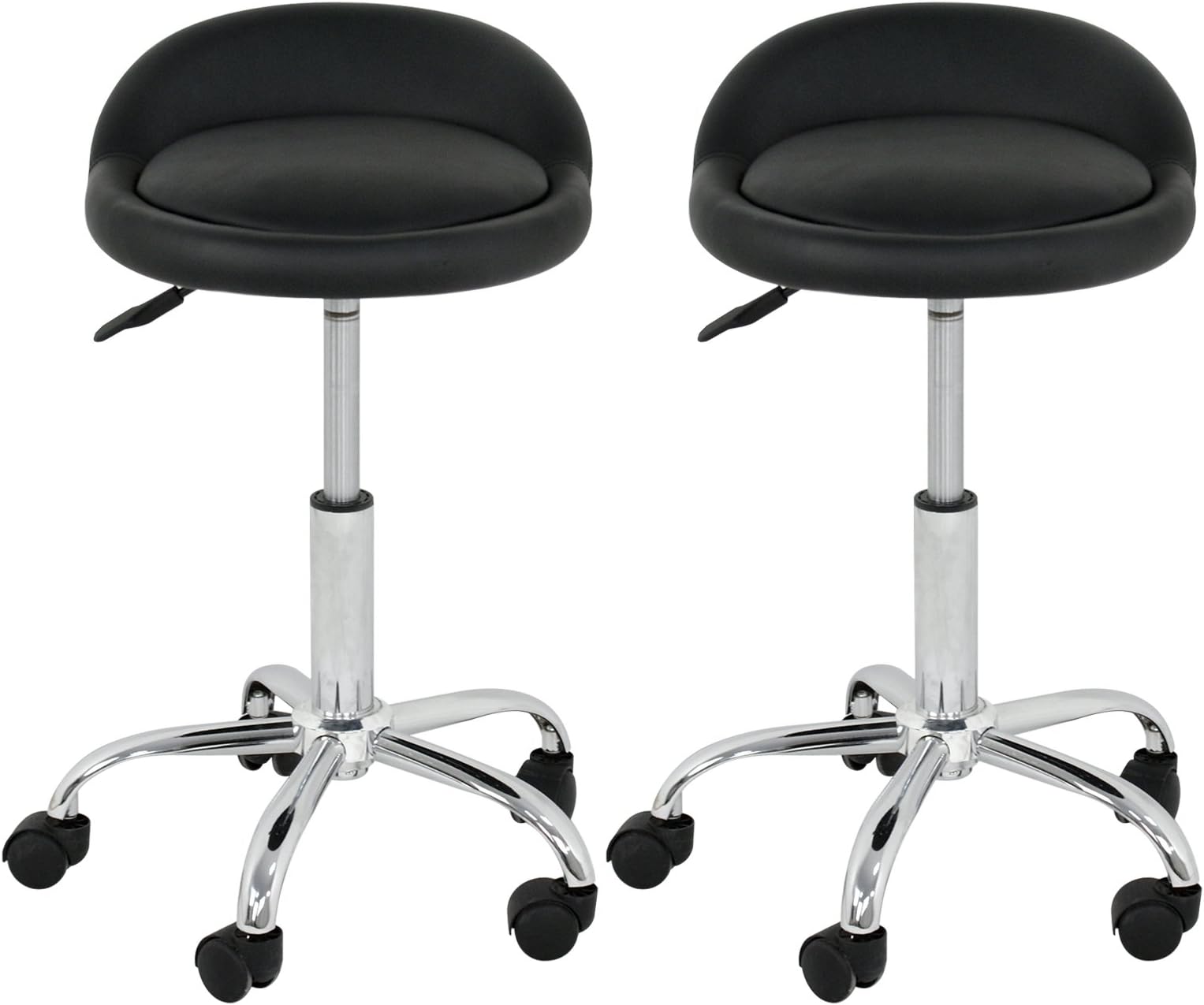 SUPER DEAL Adjustable Height Hydraulic Rolling Swivel Stool Tattoo Facial Massage Spa Salon Medical Stool with Back Rest (2PCS)