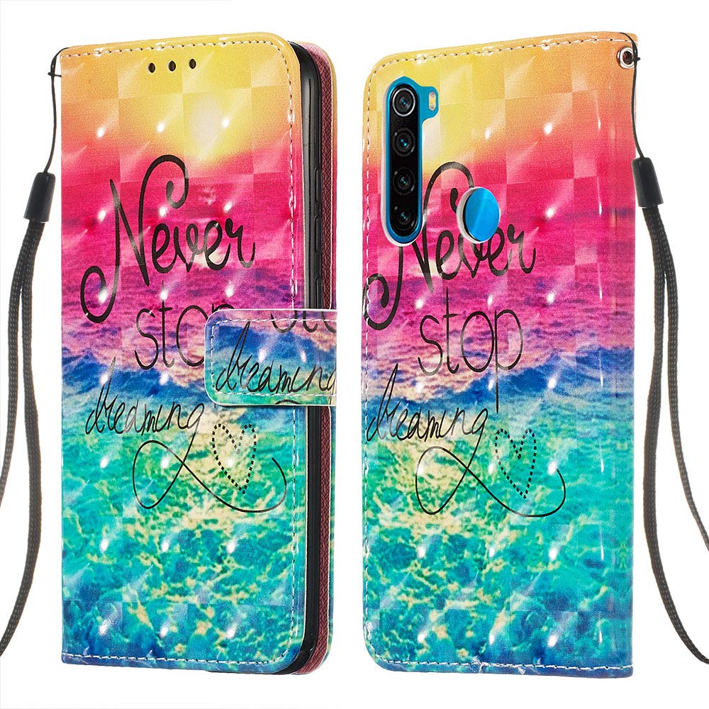 VQWQ Custodia in Pelle Compatible with Xiaomi Redmi Note 8 - Custodia Flip Supporto Xiaomi Redmi Note