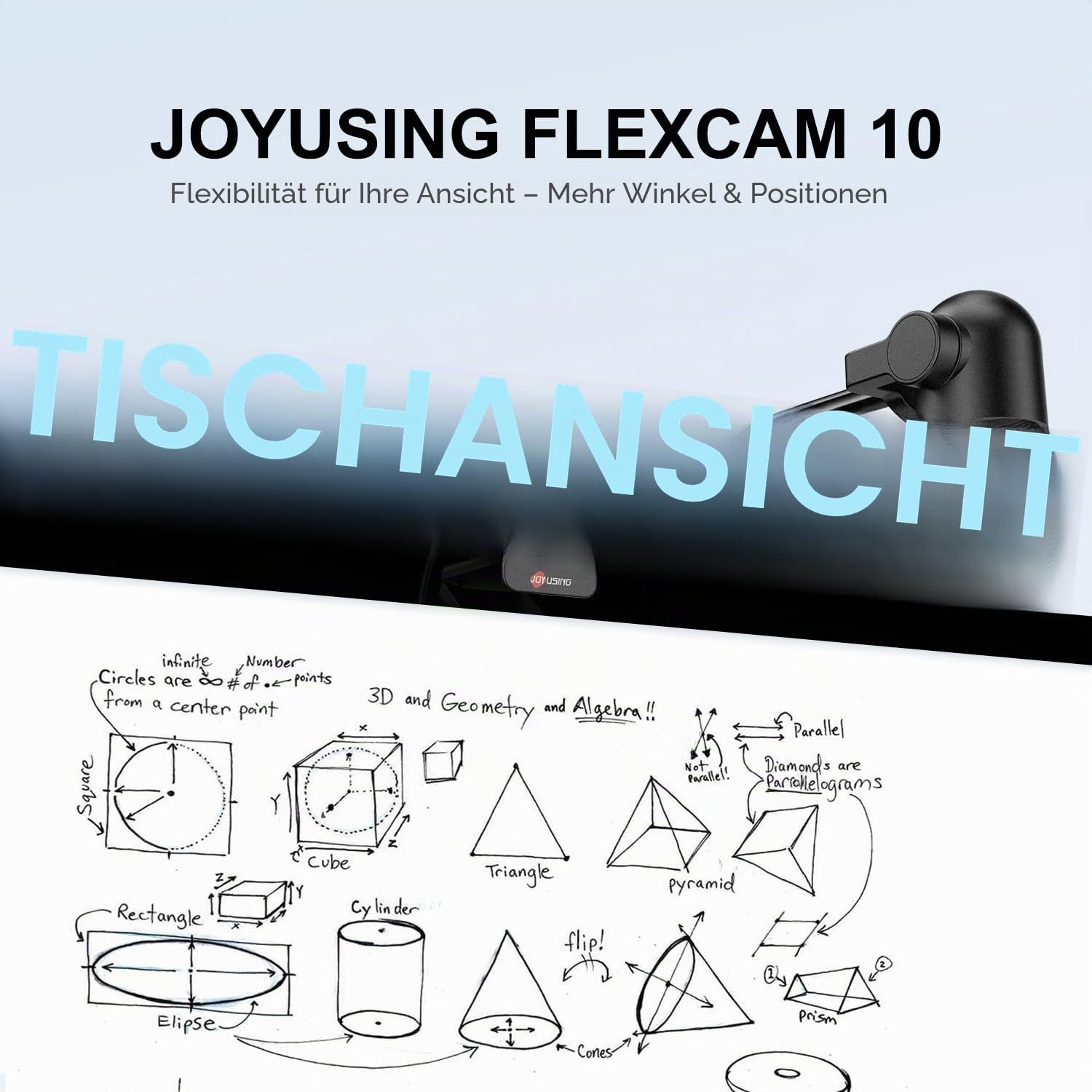 JOYUSING FlexCam10 4K Augenkontakt Webcam für PC, 4 Modi in 1 Webcam mit Mikrofon, PDAF Autofokus, 2 Mikrofon mit Geräuschunterdrückung, 79° FOV, für Konferenz, Streaming, Facetime Zoom/Teams/Google