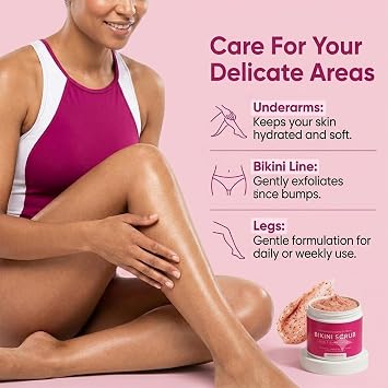 Bikini Scrub AHA BHA Exfoliator, 2-Pack Kp Bump Eraser Exfoliating Body Scrub Exfoliator For Bikini Underarm Area, Removes Ingrown Hairs And Shaving Bumps, Evens Skin Tone, Exfoliating Scrub