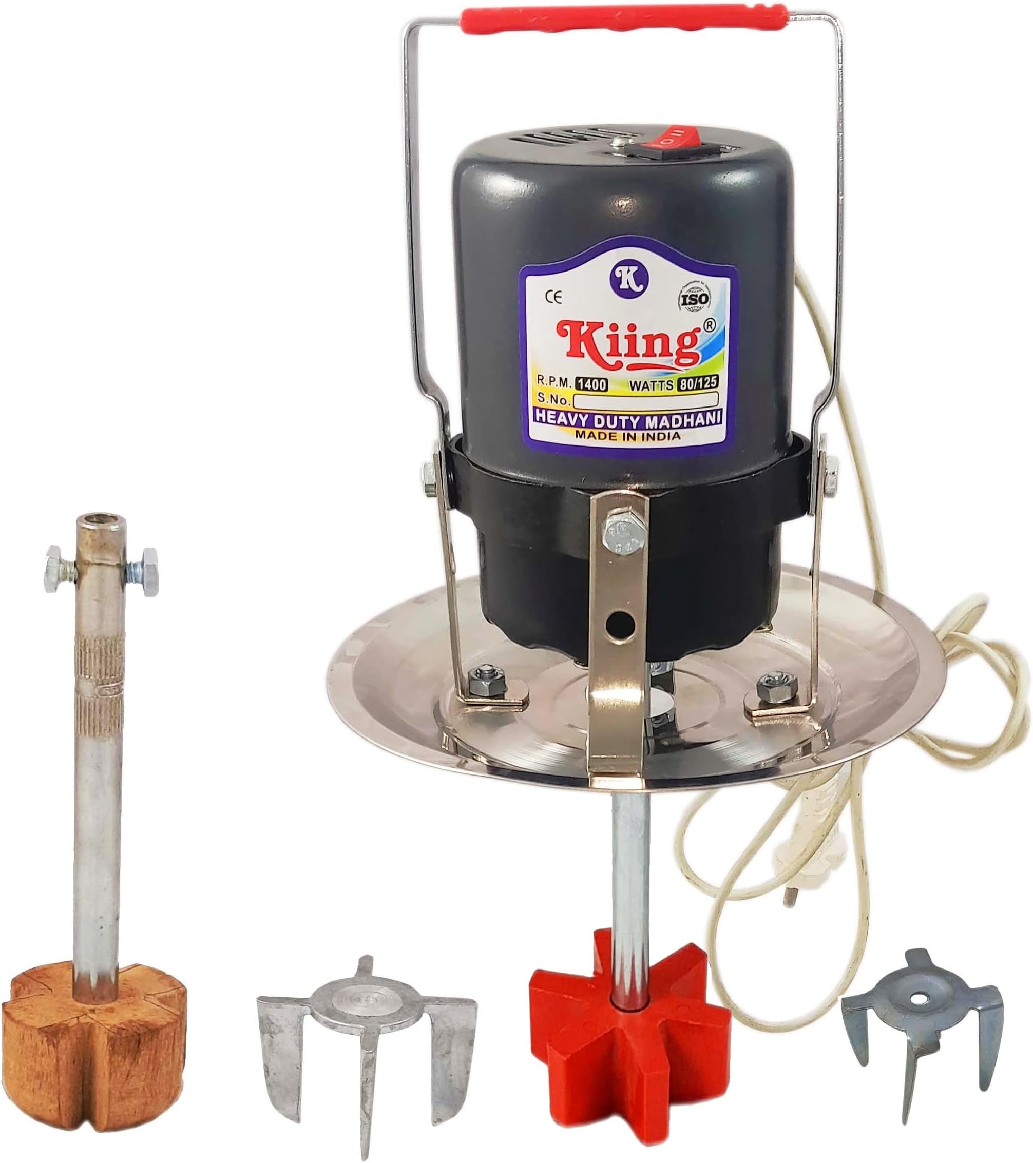 KIING Madhani Machine With 2 Rod 4 Phool Capacity 6 Ltrs, Black