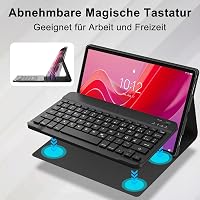 SENGBIRCH Lenovo Tab M11 2024 Bluetooth Billentyűzet Tok - Eltávolítható QWERTZ Wireless Billentyűzet, Fekete 4
