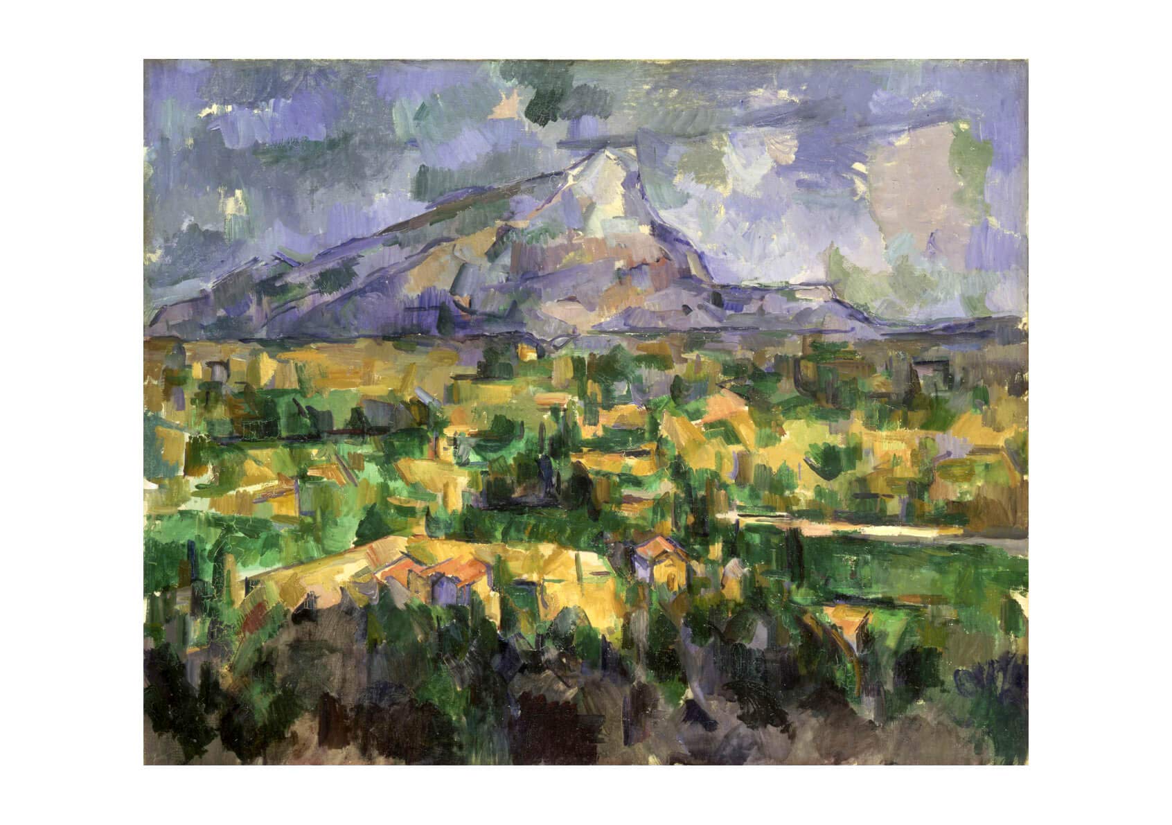Mont Sainte-Victoire Purple par Paul Cezanne affiche matte format small non encadrée