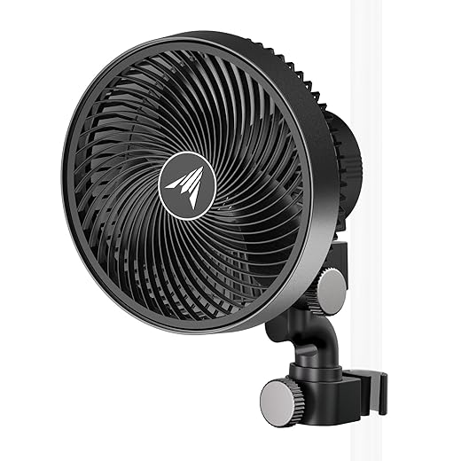 AC Infinity CLOUDRAY A6, Grow Tent Clip Fan 6” with 10-Speeds, EC-Motor, Weatherproof IP-44, Manual Swivel, Quiet Hydroponics Circulation Cooling