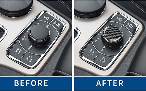 Miniatura 4 de SUNBREATH Adhesivo de marco de ajuste de botón de control central de fibra de carbono real, accesorios interiores, decoración compatible con Jeep