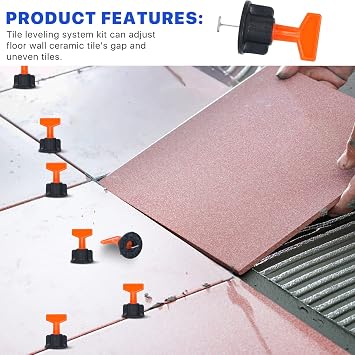 250pcs Tile Leveler Spacers and 1000PCS 3mm Tile Spacer, Reusable Tile Leveling System 1/16 Kit with 5pcs Special Wrench and 20pcs Steel Pins, Tile Installation for Building Walls & Floors(1/8IN 250)