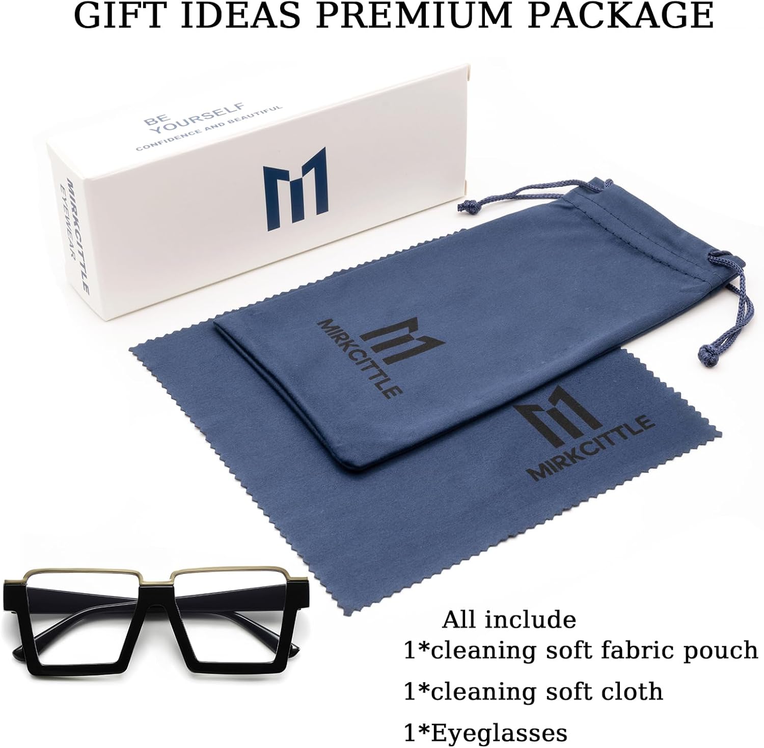 Mirkcittle Oversized Blue Light Blocking Glasses for Women Men Fashion Clear Frame Square Computer Eyeglasses Black Frame 52 Millimeters image 3 of 6 B0DDHDQXJB