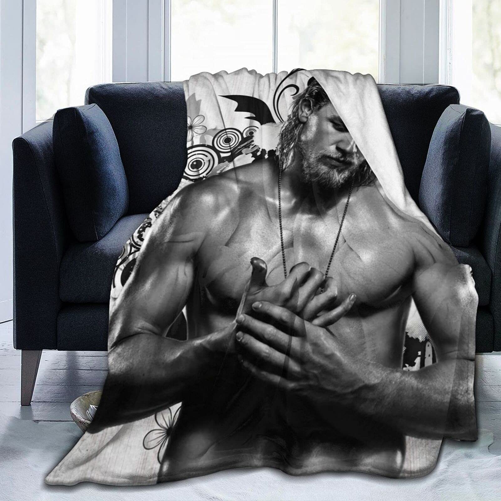 Charlie Actor Hunnam Fleece Blanket Throw Blanket Lightweight Super Soft Cozy Luxury Bed Blanket Microfiber