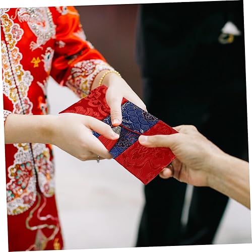 Miniatura 7 de LABRIMP Bolsa de boda Bao para sobre de tela bolsa de tarjetas Hong brocado de festival año nuevo bolsas de efectivo chinas borla y envoltura de