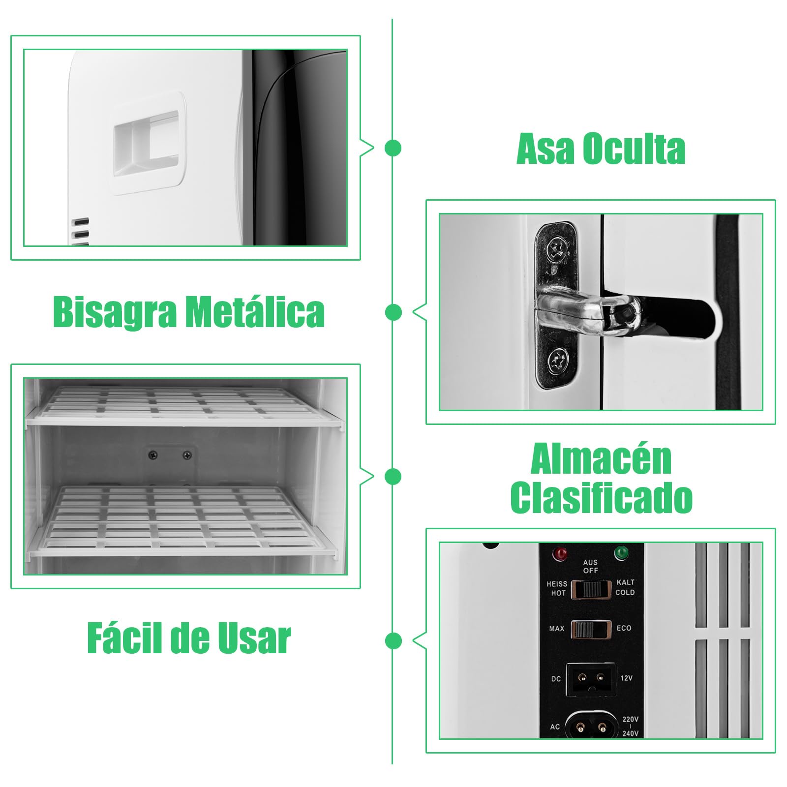GOPLUS Mini Nevera Pequeña 15L de -3 a 50 ℃, Mini Refrigerador con Funciones Enfriar Calentar, Mini Bar con Regulador de Temperatura Automático para Refresco Cosmético, 38 x 33 x 27 CM (Negro)