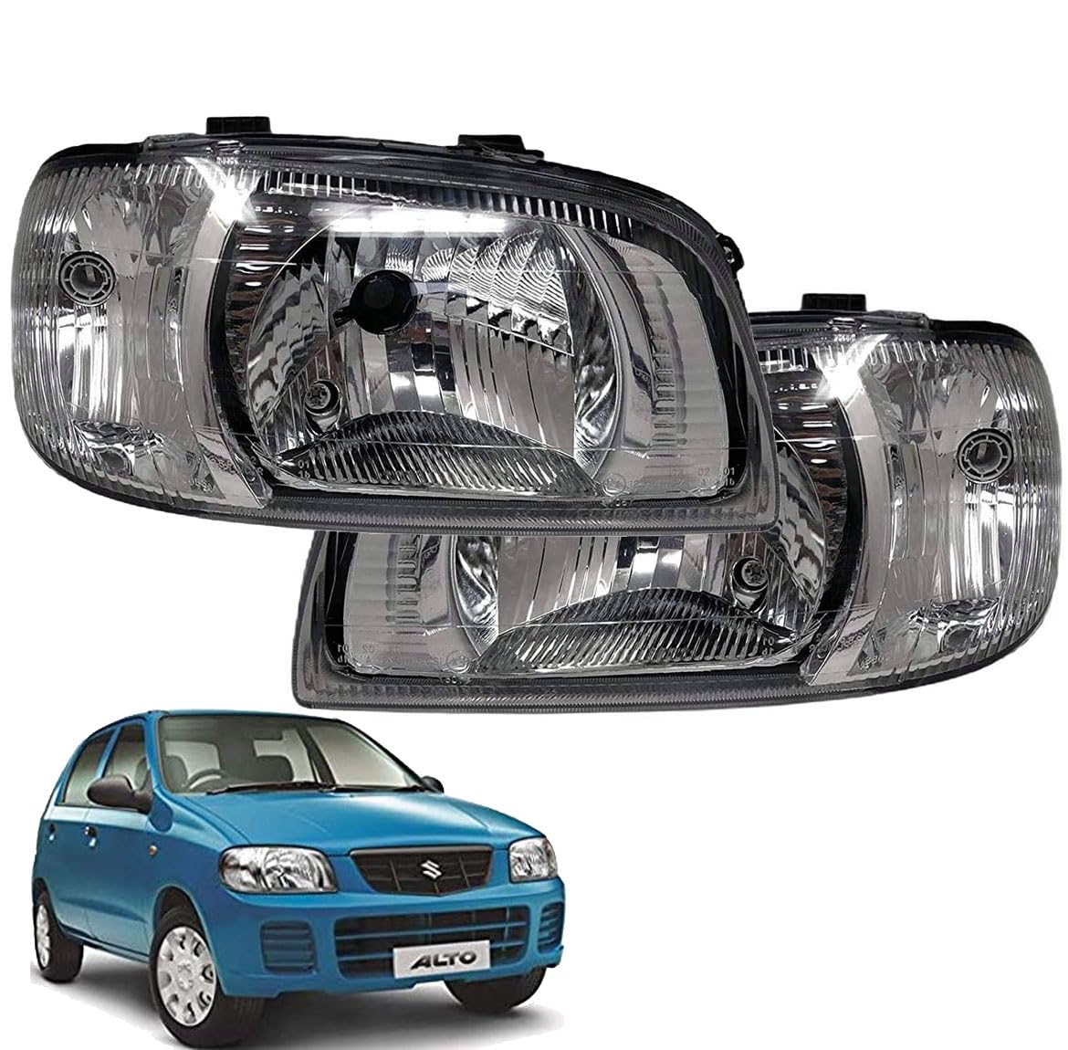 Auto Pearl Headlight Assembly Compatible with Maruti Alto Type-2 (Left & Right Side)-picture-16