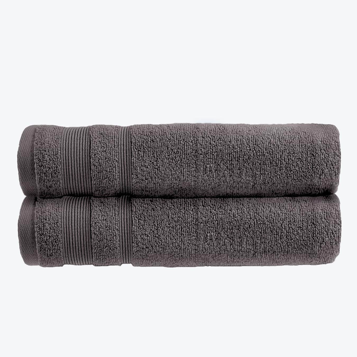 Allure Zero Twist Bath Sheet Set, Extra Large Bath Towel, Pack of 2, 100 x 150cm, 100% Egyptian Cotton (Charcoal)
