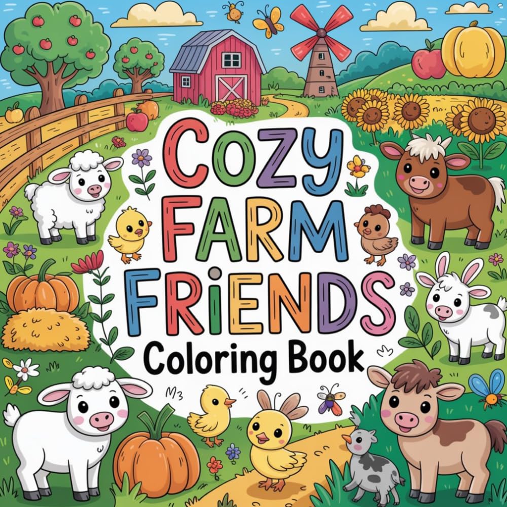 Cozy Farm Friends Coloring Book: cozy farm friends relaxation adults coloring book, cozy farm friends stress relief women book, cozy farm friends ... cozy farm friends barnyard teens color book