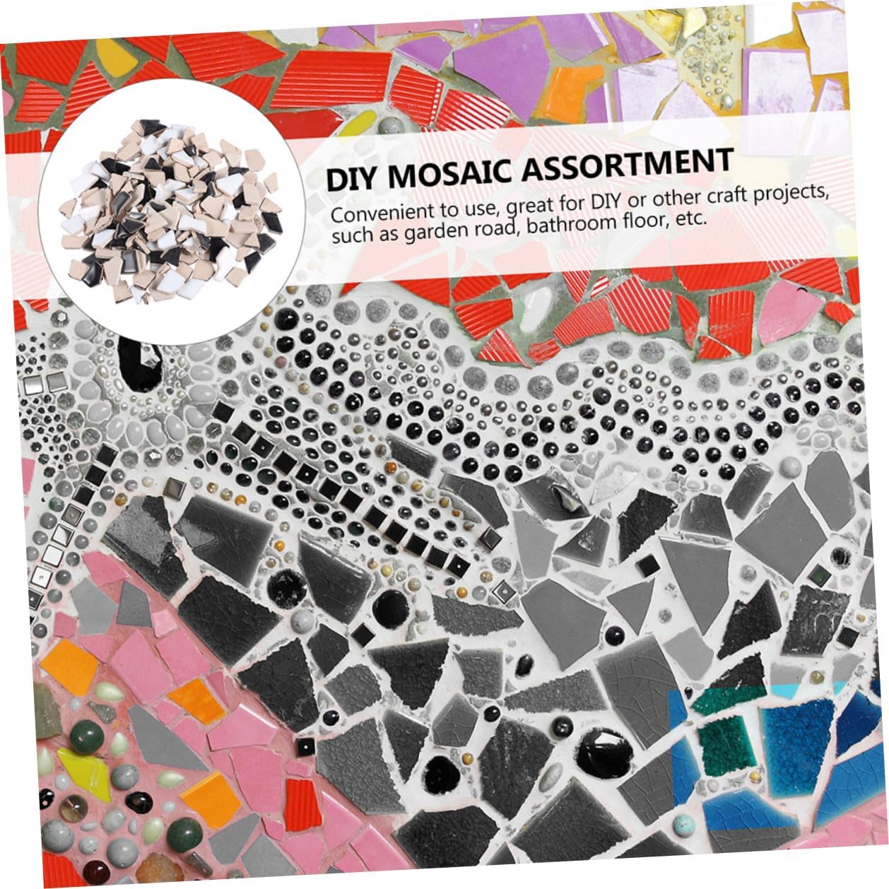 STOBAZA Irregular Ceramic Mosaic Tiles Bag DIY Home Decoration Handmade Tile Creative Porcelain Mosaic for Craft Projects and Vase Art