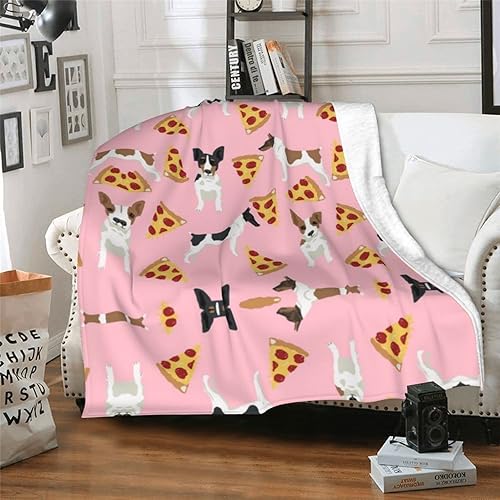 Miniatura 8 de Rat Terrier - Manta estampada de perro, súper suave y cómoda, 50 x 40 pulgadas, manta cálida reversible y mullida para cama, sofá, viajes, campamento