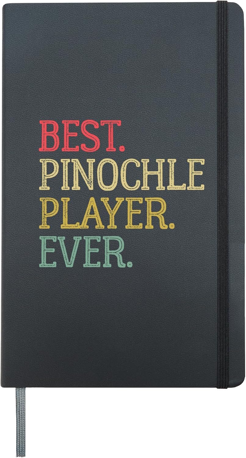 Best Pinochle Vintage Funny Card Game Hardcover Journal, Black