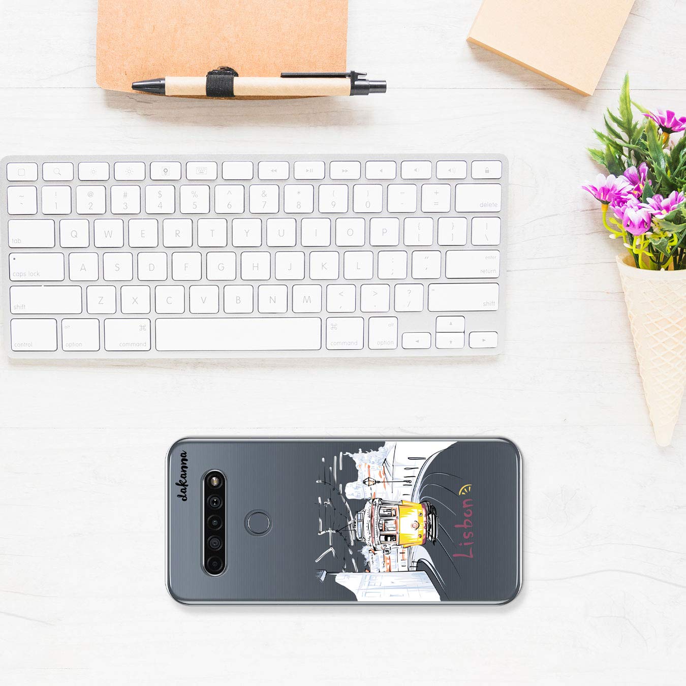 Custodia Per LG K61 In Silicone Trasparente Con Stampa Impronte Animali | Cover Flessibile TPU Anti-graffio, Leggera E Sottile