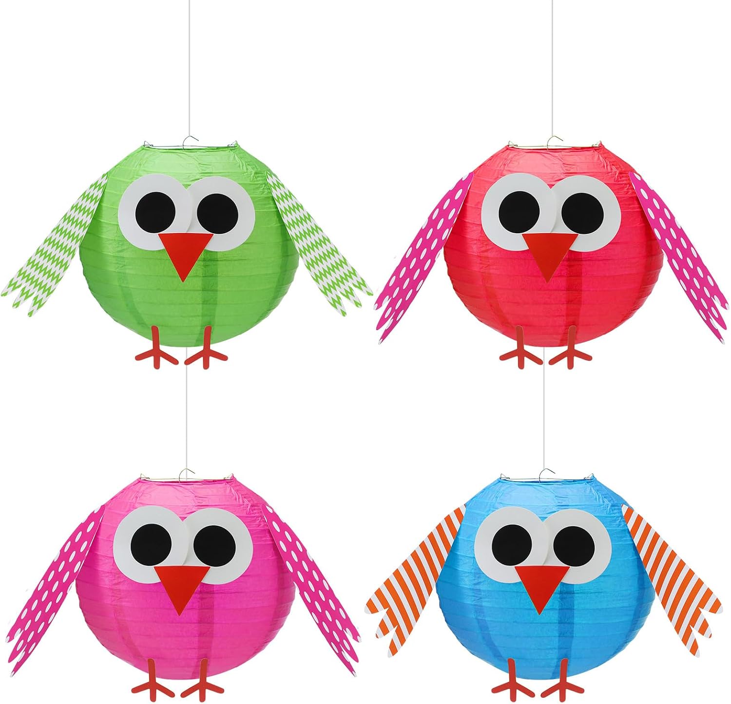 4 Pcs Back to School Classroom Decorations Owl Decor Paper Lanterns | 10 Inch Colorful Owl Ceiling Decorations, Welcome First Day of School Hanging Decor, for Kindergarten Preschool Teacher
