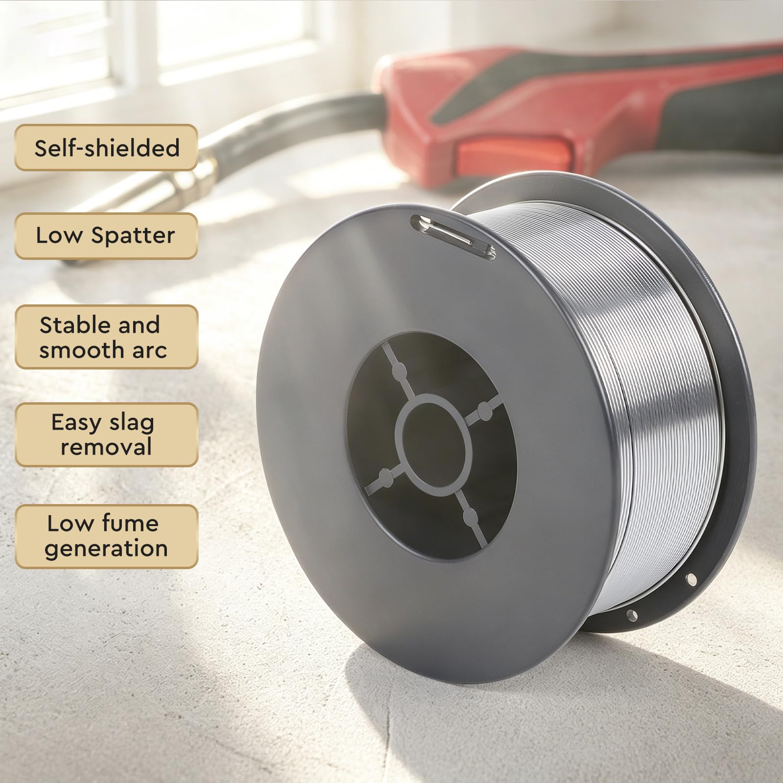 EFUTURETIME 2 x Hilo Soldar sin Gas E71T-GS de 1,0 mm – Alambre de Soldadura D100, Autoprotegido, para Equipos de Soldadura MIG/MAG (peso neto: 0,9 kg)