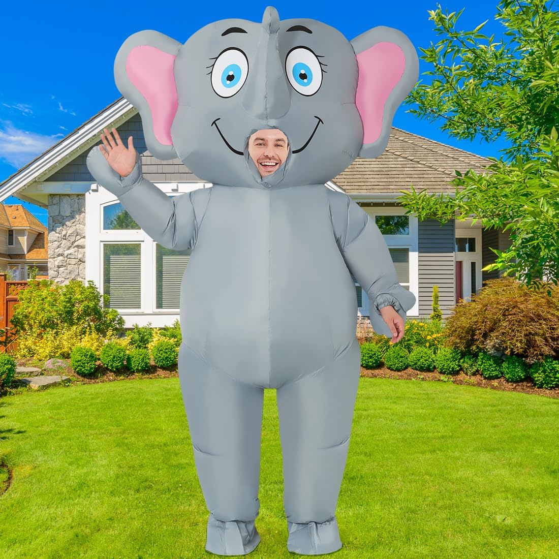 GOOSH Inflatable Elephant Costume for Adult Halloween Costume Funny Blow up Elephant Costume for Men Women Party Cosplay - Image 4