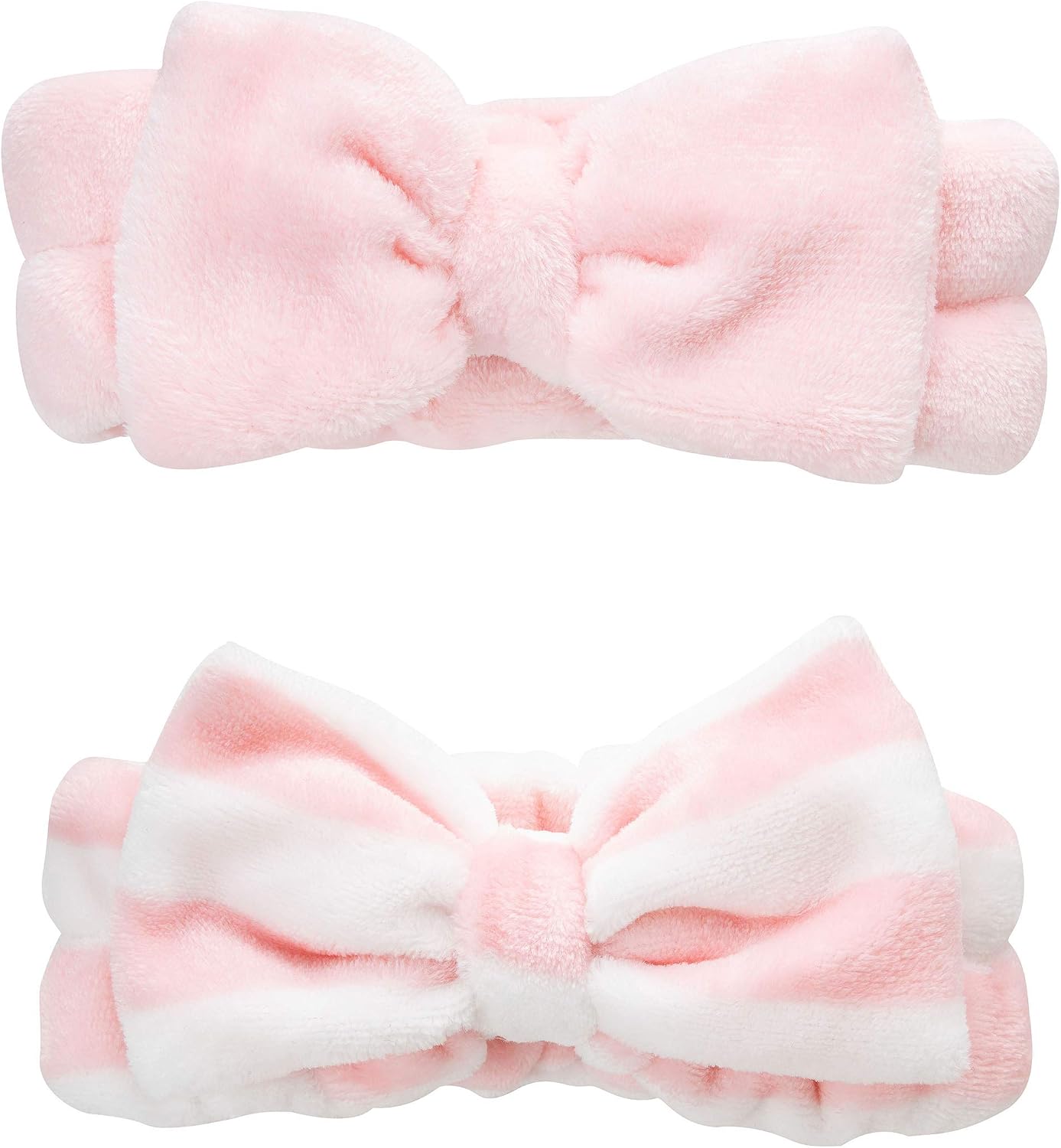 Brushworks Makeup Headbands - 2 Pack Soft Elastic Spa Hair Bands with Bow for Skincare Facials & Makeup Application - Image 4