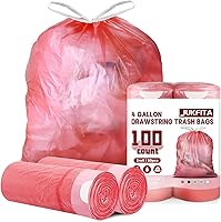 Vista 9 de 100 bolsas de basura pequeñas de 4 galones, con cordón, bolsas de basura pequeñas negras para baño, cocina, oficina, dormitorio, sin perfume