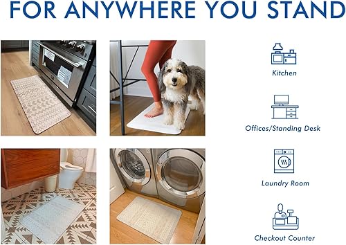 Miniatura 6 de Klay Home Tapetes de cocina para suelos antifatiga, 34 de pulgada de grosor, 100% espuma viscoelástica, tapete de cocina acolchado, tapete de cocina