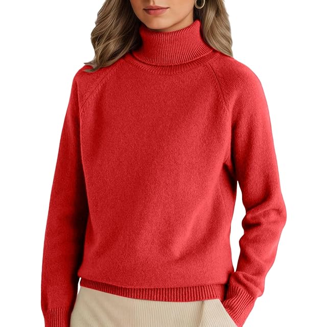 Turtleneck Sweater for Women Trendy Casual Long Sleeve Knit Pullover Chunky Warm Soft Fall Winter Fashion Clothes