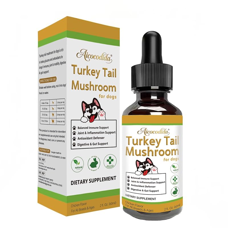 Suplemento Fitoterápico para Cães com Cogumelo Turkey Tail, Cúrcuma e Probióticos Vistaxin – 60 mL