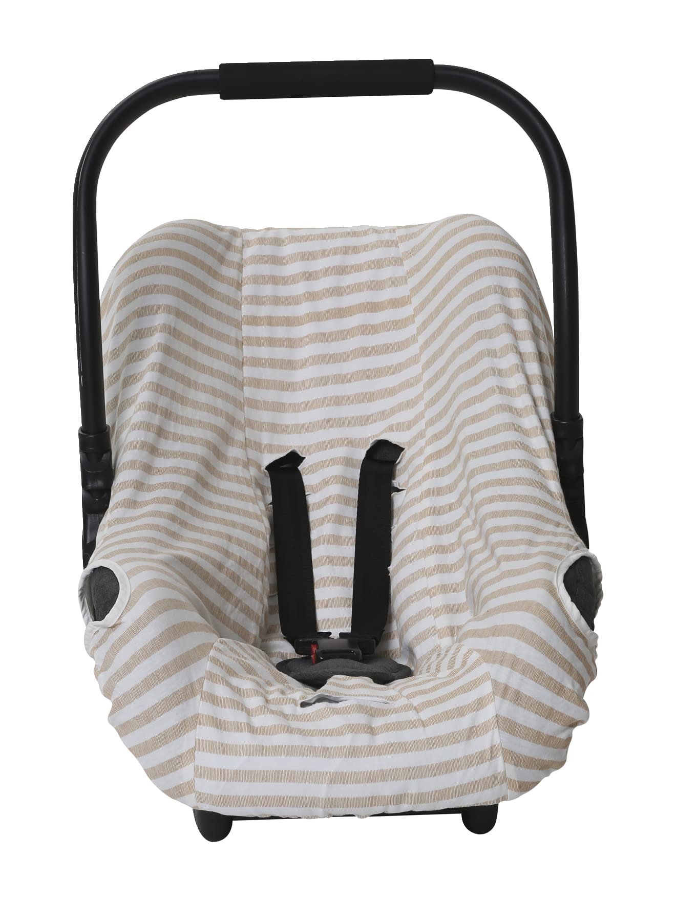 VERTBAUDET Housse élastiquée pour siège coque 0+ rayé beige TU
