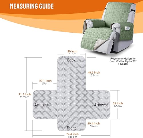 Miniatura 315 de VANSOFY Fundas 100% impermeables para sillas reclinables, antideslizantes, para sillas reclinables, protector de muebles, funda lavable con Negro