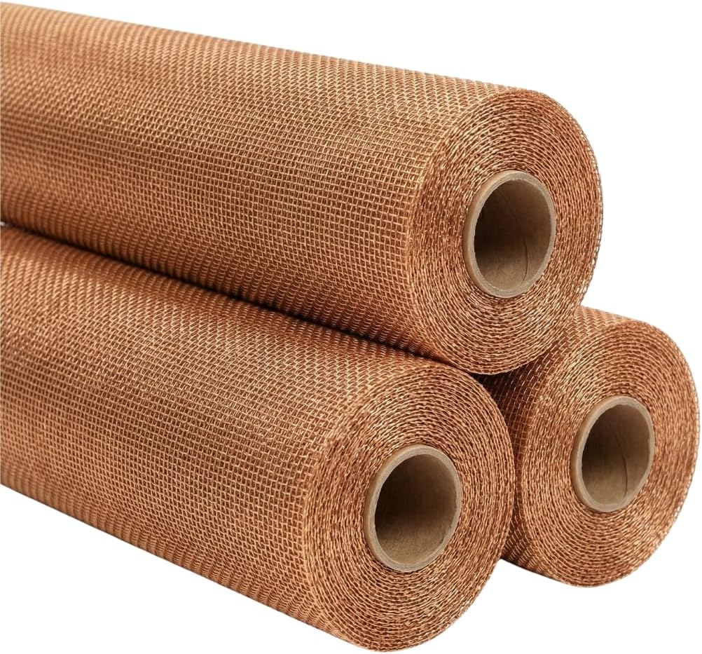 Brite Bronze Copper Screen Mesh Roll – 24 in x 50 ft – 90% Copper Mesh Wire Insect Screen for Window, Porch, Patio, Balcony, Door - DIY Screening and Replacement - Historic Homes, Coastal & More
